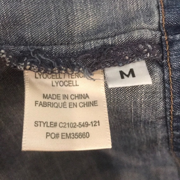 Anthropology Cloth and Stone denim trench chambray coat  Sz M - Picture 5 of 8